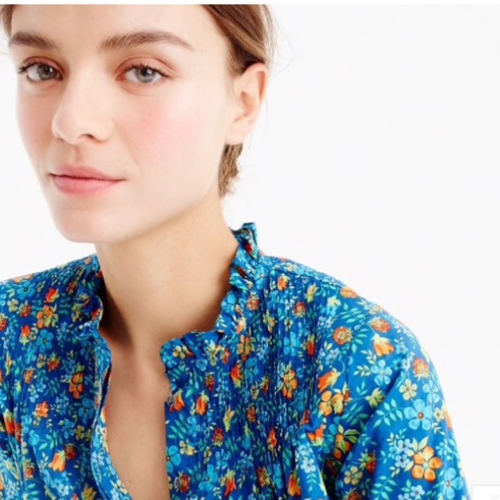 J Crew Ruffled Liberty Popover NWT